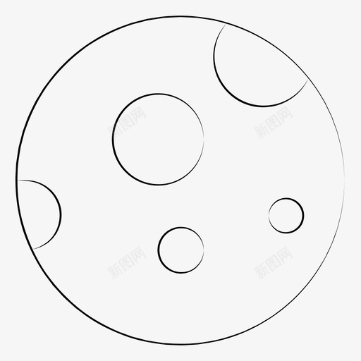 月球行星手绘科学图标