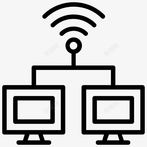 wifi网络共享互联网连接wifi连接图标svg_新图网 https://ixintu.com wifi信号 wifi网络 wifi连接 共享互联网连接 无线信号 计算机网络线路图标
