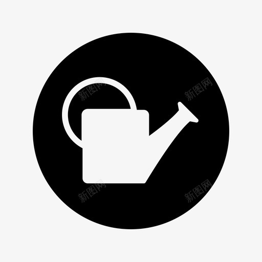 水壶圆形浇水图标svg_新图网 https://ixintu.com 园艺 圆形 水壶 浇水