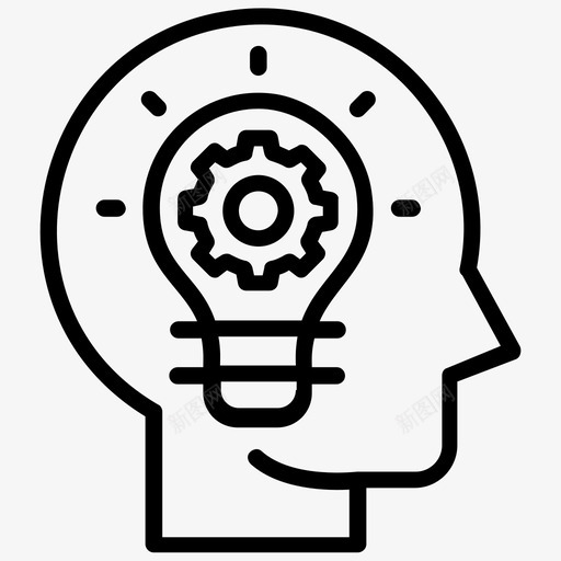 创意创意解决方案创意灵感图标svg_新图网 https://ixintu.com 人工智能线条图标 创意 创意创意 创意灵感 创意解决方案