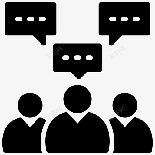 会议商务对话商务会议图标svg_新图网 https://ixintu.com 交流 人力资源字形图标 会议 商务会议 商务对话 聊天 讨论