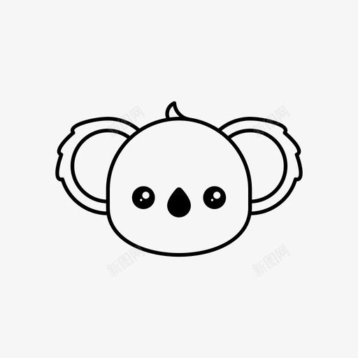 考拉动物澳大利亚图标svg_新图网 https://ixintu.com 动物 澳大利亚 考拉