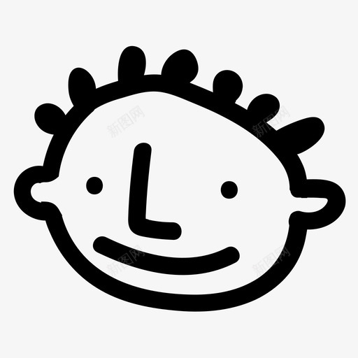 脸卡通漫画图标svg_新图网 https://ixintu.com 人 卡通 手绘 漫画 脸