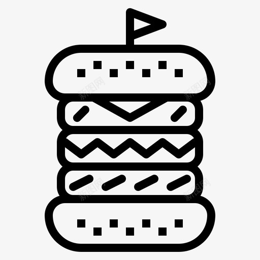 汉堡牛肉食物图标svg_新图网 https://ixintu.com 三明治 汉堡 牛肉 甜点 食物