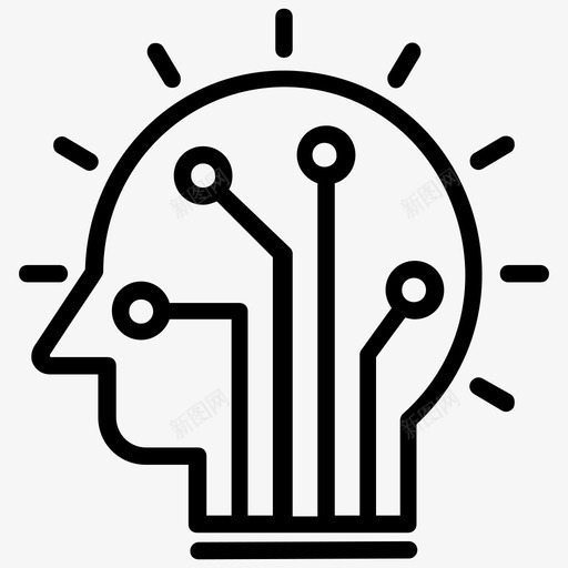 人类智能人工智能人脑图标svg_新图网 https://ixintu.com 人工智能 人工智能线图标 人类智能 人脑 机器智能 超级智能