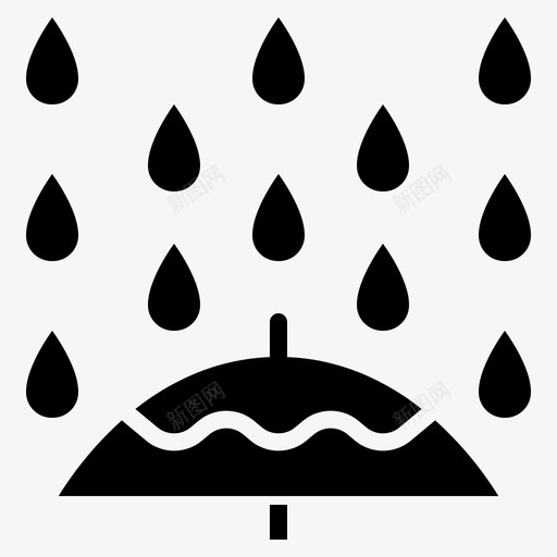 雨自然植物图标svg_新图网 https://ixintu.com 天气 春天 植物 自然 雨
