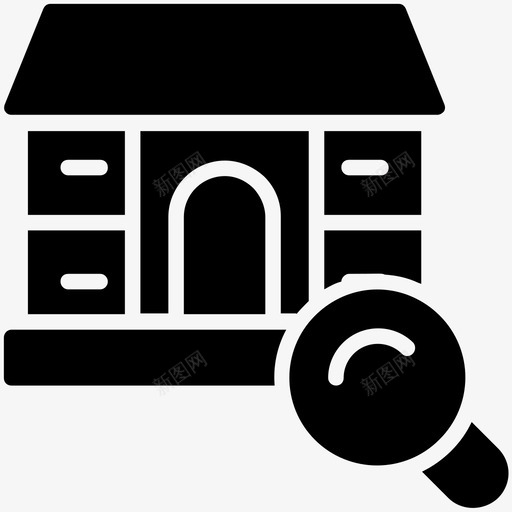 搜索建筑房屋选择房地产搜索图标svg_新图网 https://ixintu.com 房地产字形图标 房地产搜索 房屋选择 搜索住宅 搜索建筑 重新定位