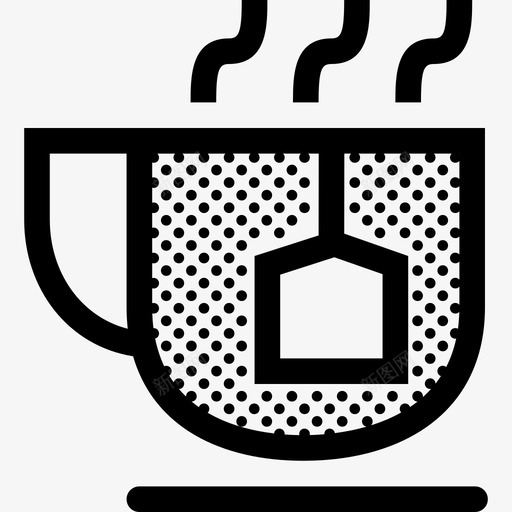 茶杯蒸早餐浓浓的轮廓点缀其间图标svg_新图网 https://ixintu.com 早餐 浓浓的轮廓点缀其间 茶杯蒸