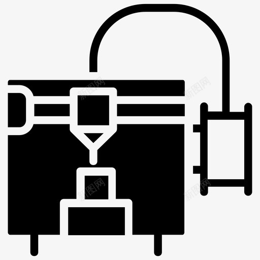 3d打印机3d模型3d曲面图标svg_新图网 https://ixintu.com 3d打印机 3d曲面 3d模型 三维建模 人工智能字形图标 加法制造