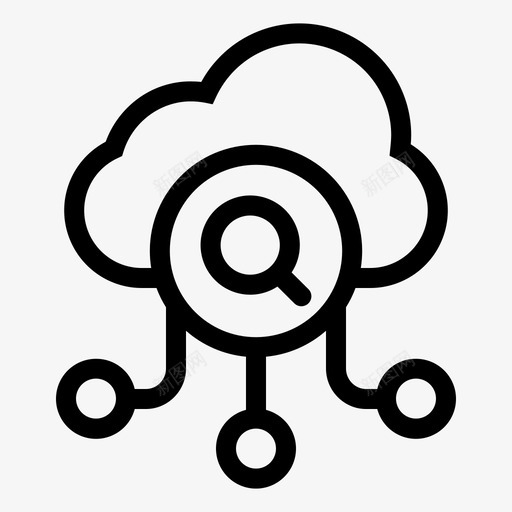 云存储云计算搜索图标svg_新图网 https://ixintu.com 云存储 云计算 搜索