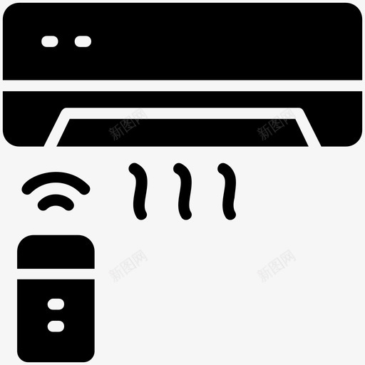 空调风冷遥控图标svg_新图网 https://ixintu.com 分体式空调 空调 遥控 风冷 餐厅字形图标