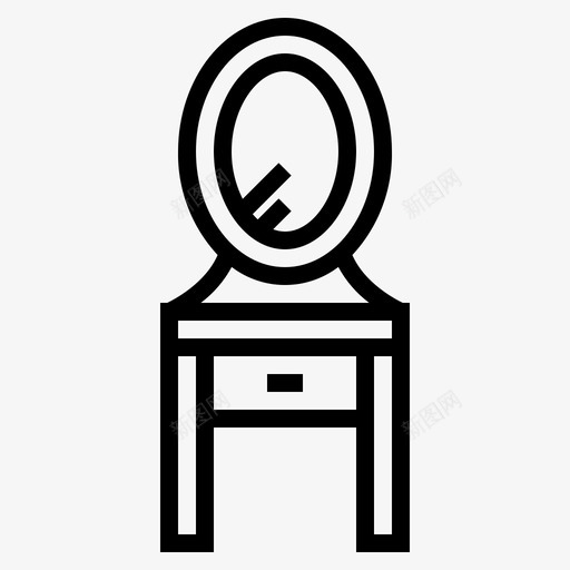 梳妆台镜子家具轮廓图标svg_新图网 https://ixintu.com 家具轮廓 梳妆台 镜子