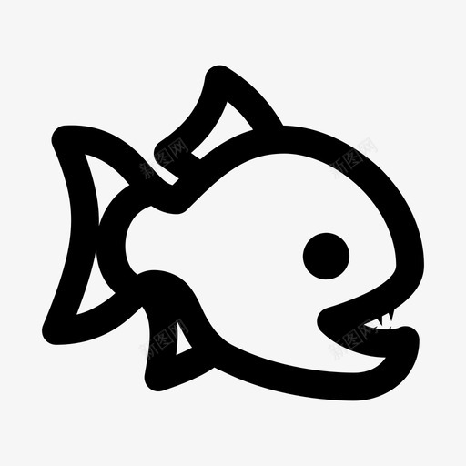 食人鱼动物危险图标svg_新图网 https://ixintu.com 动物 危险 怪物 致命的鱼 食人鱼