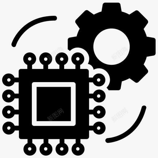 神经处理器计算机芯片控制论图标svg_新图网 https://ixintu.com 人工智能字形图标 微芯片 微芯片集成 控制论 神经处理器 计算机芯片