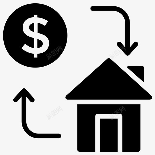 房屋融资房屋成本抵押贷款图标svg_新图网 https://ixintu.com 房地产雕文图标 房屋成本 房屋融资 抵押贷款 物业价值 物业成本