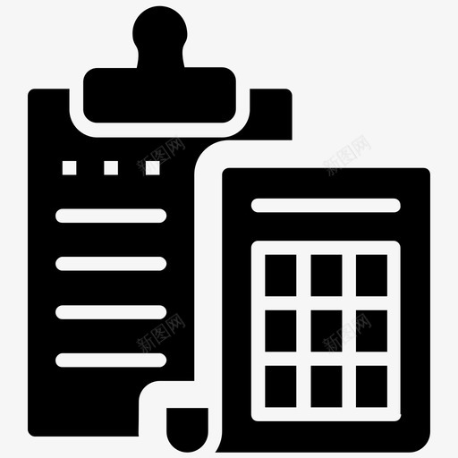 发票剪贴板记帐字形图标svg_新图网 https://ixintu.com 剪贴板 发票 记帐字形图标