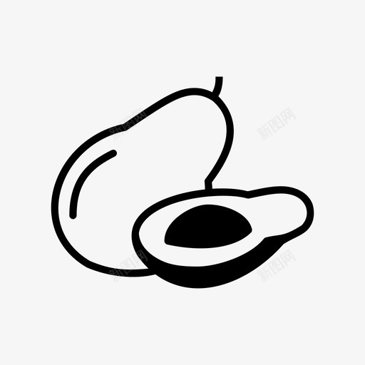 鳄梨食品新鲜图标svg_新图网 https://ixintu.com 健康 新鲜 水果 营养 食品 鳄梨