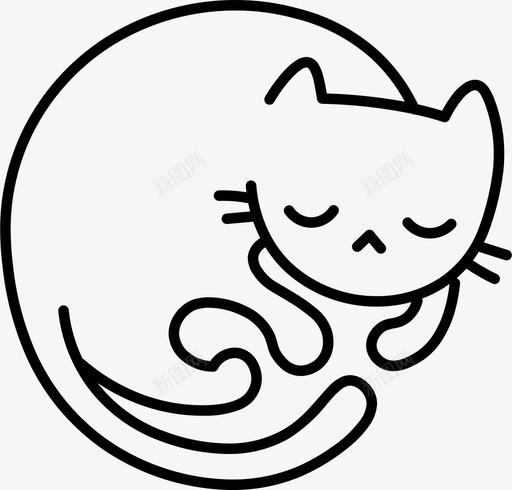 困倦的猫猫轮廓图标svg_新图网 https://ixintu.com 困倦的猫 宠物 猫 猫的力量 轮廓