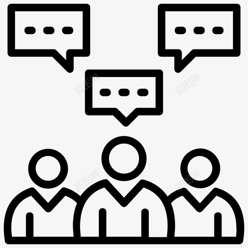 会议商务对话商务会议图标svg_新图网 https://ixintu.com 交流 人力资源线图标 会议 商务会议 商务对话 聊天 讨论