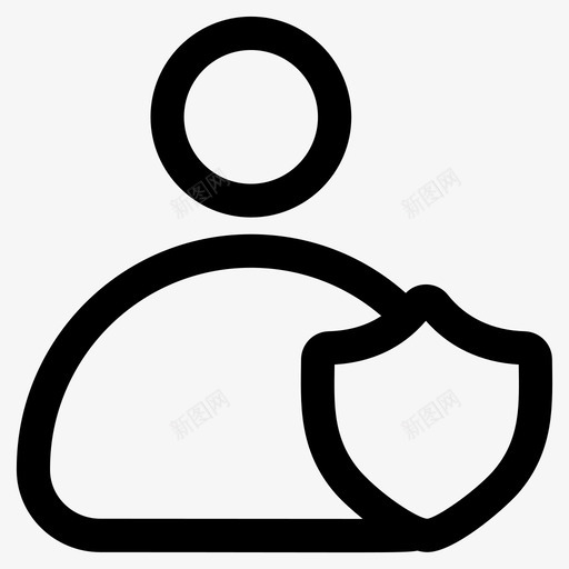用户保护配置文件保护用户隐私图标svg_新图网 https://ixintu.com 带屏蔽标志的用户 用户保护 用户安全符号 用户界面线图标 用户隐私 配置文件保护