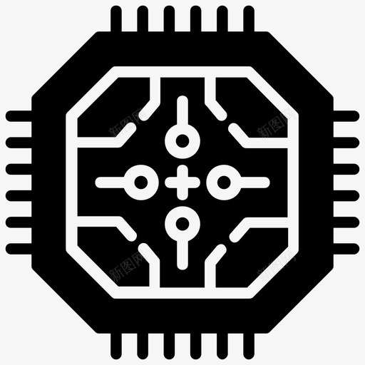 微处理器电路板计算机处理器图标svg_新图网 https://ixintu.com 人工智能字形图标 微处理器 微芯片 电子设备 电路板 计算机处理器