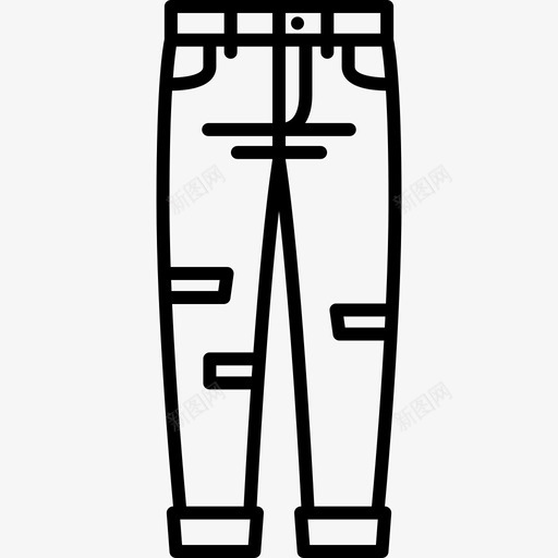 男友低腰牛仔裤时尚漂亮的衣服图标svg_新图网 https://ixintu.com 时尚 漂亮的衣服 男友低腰牛仔裤