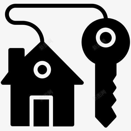 首付家庭钥匙房屋所有权图标svg_新图网 https://ixintu.com 出租公寓 家庭钥匙 房地产字形图标 房屋所有权 抵押 首付