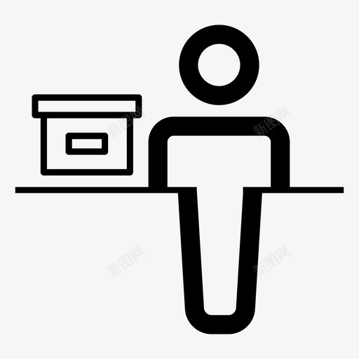送货员箱子柜台图标svg_新图网 https://ixintu.com 伙计 公寓 柜台 箱子 送货员