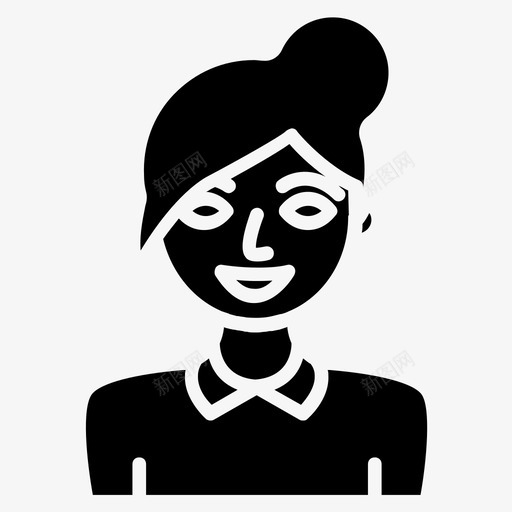女主角女商人小孩图标svg_新图网 https://ixintu.com 女主角 女商人 女孩 小孩