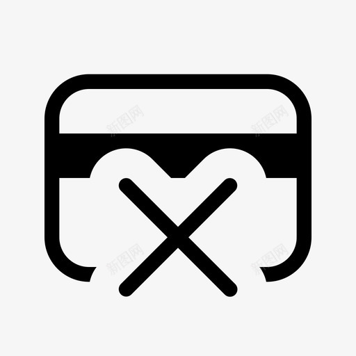 拒绝付款取消信用卡图标svg_新图网 https://ixintu.com 信用卡 信用卡拒绝 取消 基本图标集 拒绝付款 未付款