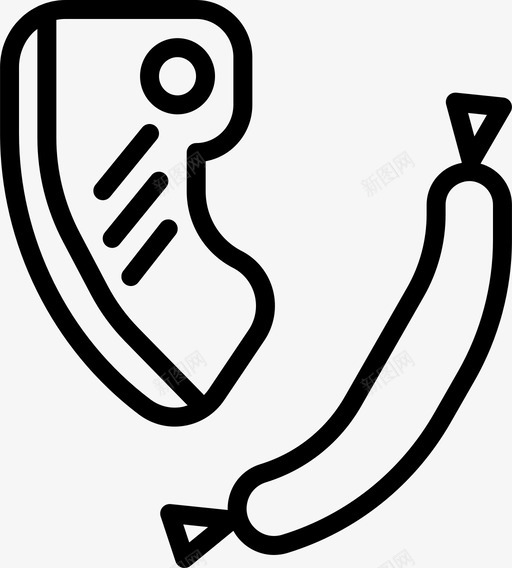 牛排烧烤肉图标svg_新图网 https://ixintu.com 健康 烧烤 牛排 肉 蛋白质 香肠