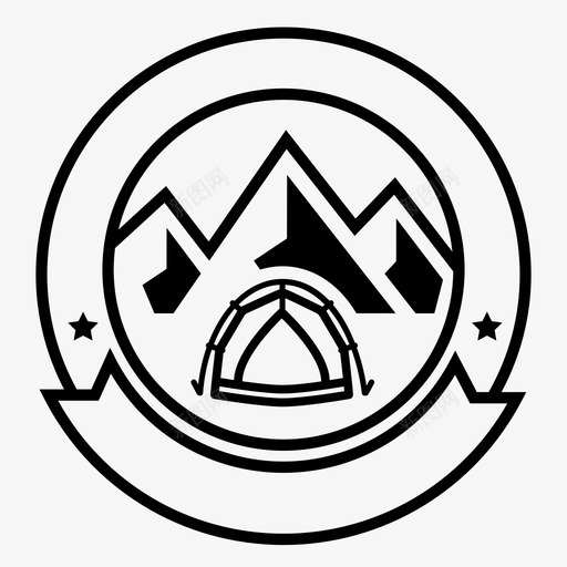 户外野营徽章冒险山图标svg_新图网 https://ixintu.com 冒险 山 帐篷 户外野营徽章 户外露营