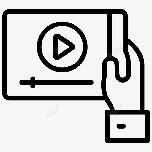 视频流互联网电视直播图标svg_新图网 https://ixintu.com 互联网电视 平板电脑 流媒体 直播 社交媒体和战略线图标 视频流