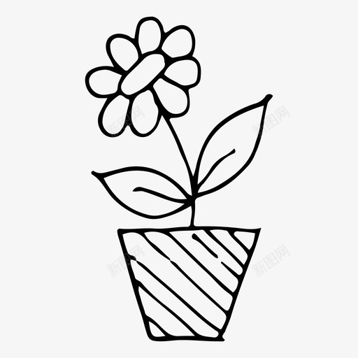 花盆室内植物自然图标svg_新图网 https://ixintu.com 室内植物 植物 自然 花盆