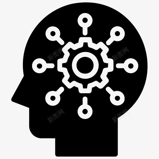 机器学习人工智能智能管理图标svg_新图网 https://ixintu.com 人工智能 人工智能字形图标 思维导图 智能管理 机器学习 机器智能