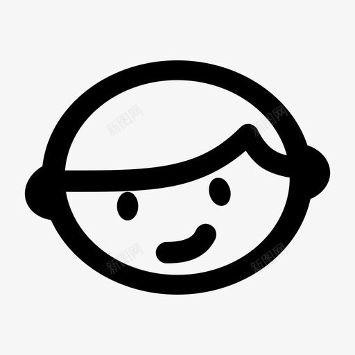 孩子脸男人图标svg_新图网 https://ixintu.com 儿子 孩子 男人 脸