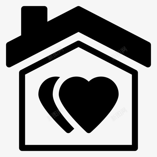 爱的房子心浪漫图标svg_新图网 https://ixintu.com 心 浪漫 爱情和浪漫 爱的房子