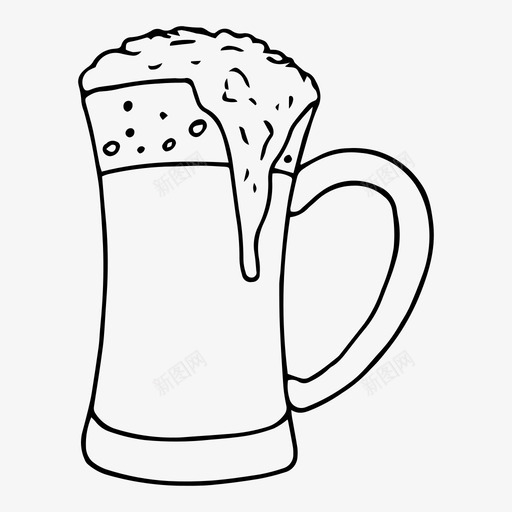 啤酒杯酒饮料图标svg_新图网 https://ixintu.com 啤酒杯 派对 玻璃杯 素描 酒 饮料