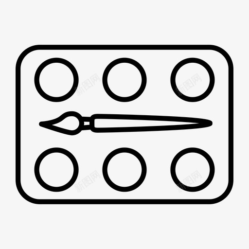 油漆调色板教育设备图标svg_新图网 https://ixintu.com 办公室 学校 学生 教育 油漆调色板 设备