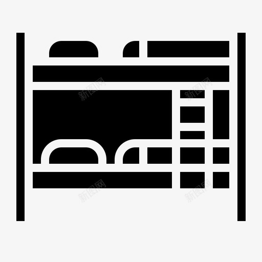 双层床旅行实心床图标svg_新图网 https://ixintu.com 双层床 旅行实心床