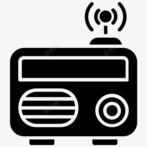 收音机音频广播调频收音机图标svg_新图网 https://ixintu.com 收音机 收音机接收器 网络和通信字形图标 老式收音机 调频收音机 音频广播
