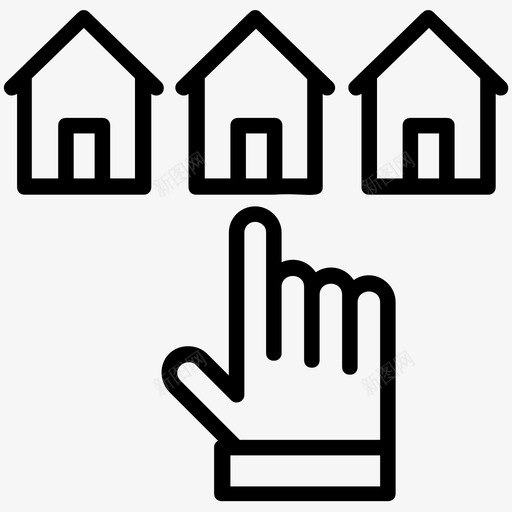 手指家选家有房图标svg_新图网 https://ixintu.com 房地产线图标 手指家 有房 网上房地产 选家 选房