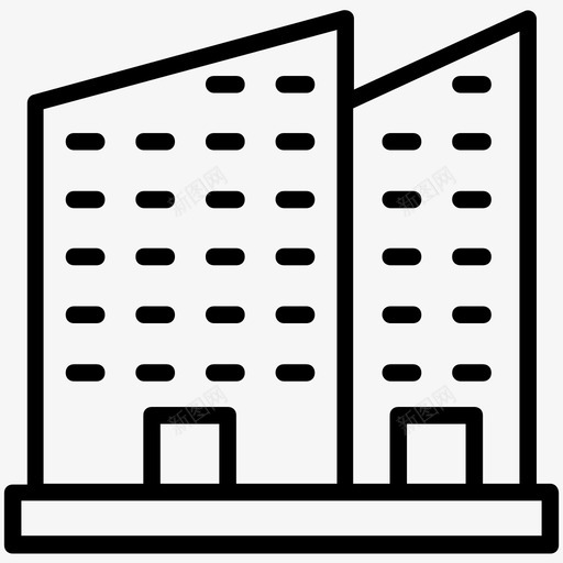 摩天大楼城市建筑高层建筑图标svg_新图网 https://ixintu.com 城市建筑 天际线 房地产线图标 摩天大楼 现代建筑 高层建筑