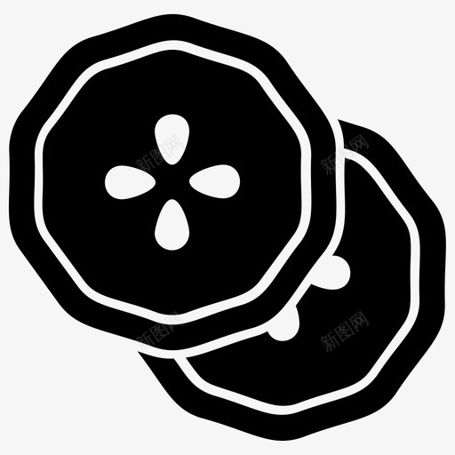 黄瓜片眼部护理天然成分图标svg_新图网 https://ixintu.com 天然成分 按摩和spa字形图标 眼部护理 黄瓜片
