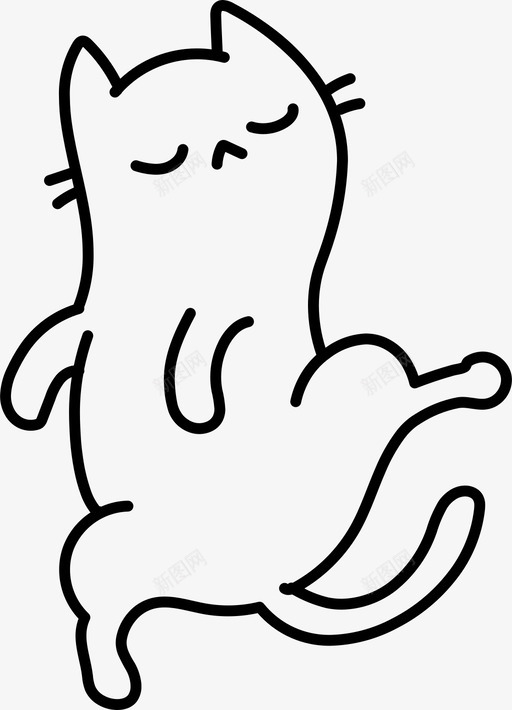 困倦的猫猫轮廓图标svg_新图网 https://ixintu.com 困倦的猫 宠物 猫 猫的力量 轮廓
