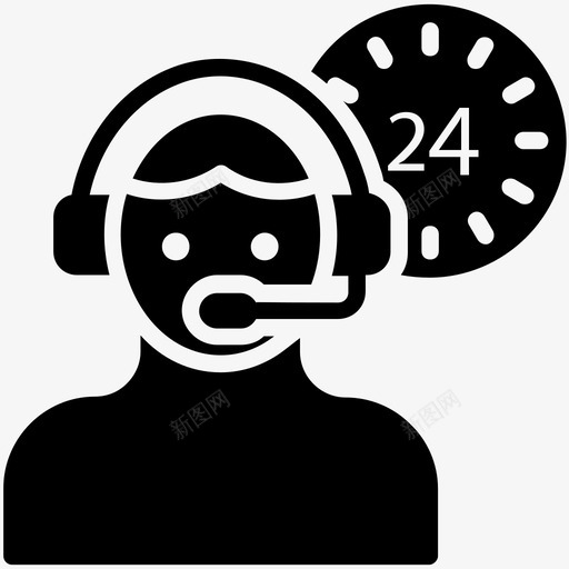 客户服务呼叫中心客户支持图标svg_新图网 https://ixintu.com 业务管理字形图标 呼叫中心 客户代表 客户支持 客户服务