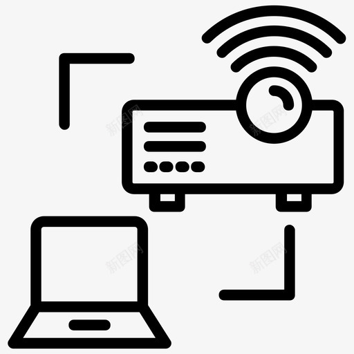 投影仪图像投影仪笔记本电脑图标svg_新图网 https://ixintu.com 光学设备 图像投影仪 投影仪 演示 笔记本电脑 虚拟视网膜显示 视频生产线图标