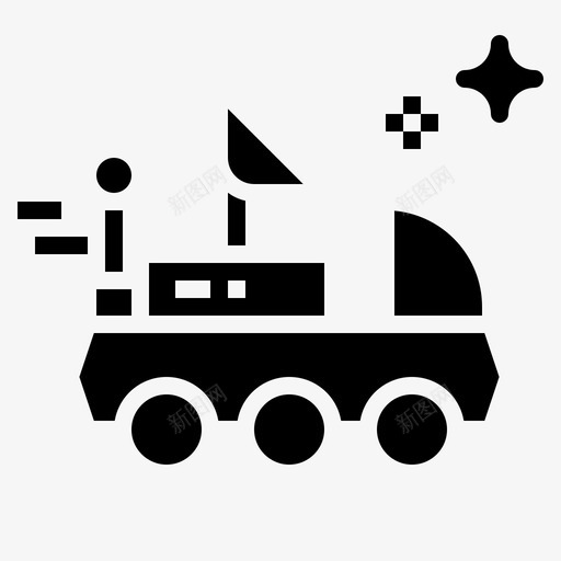 月球车汽车科学图标svg_新图网 https://ixintu.com 太空固体 月球车 汽车 科学