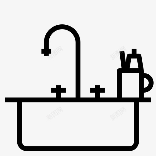 水槽洗脸盆浴室图标svg_新图网 https://ixintu.com 水槽 洗脸盆 浴室