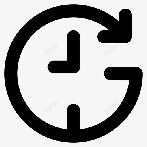 顺时针顺时针旋转时间流逝图标svg_新图网 https://ixintu.com 刷新 时间流逝 用户界面字形图标 重新加载 顺时针 顺时针旋转